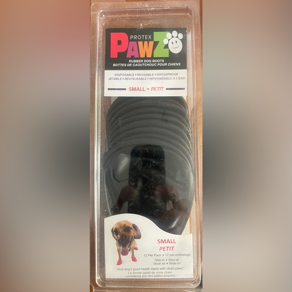 New PawZ Protex Dog Boots Water-Proof Paws Disposable Reusable Small Black